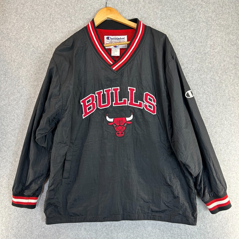 Chicago Bulls Basketball Champion Reversible Windbreaker Jacket Vintage 90s XL